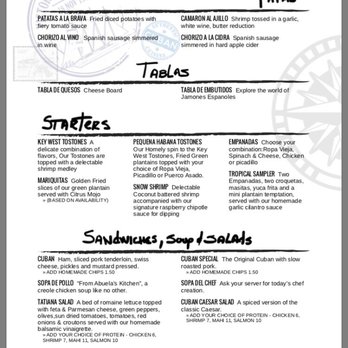 Mambo Grill & Tapas - Menu 1 - Tapas/Small Plates Near Me - Salisbury, North Carolina