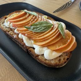 Peach tartine