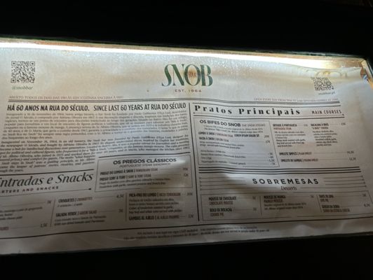 Menu photo 1 Bar Snob Lisbon, 11