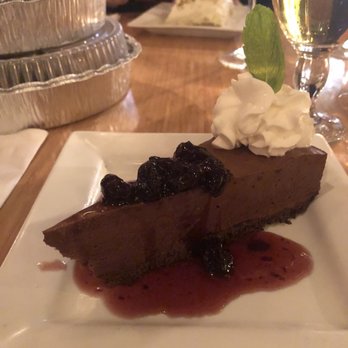 Stella's - Chocolate mousse pie with sour cherries - Mediterranean Near Me - Richmond, Virginia Stella's - Chocolate mousse pie with sour cherries - Mediterranean Near Me - Richmond, Virginia