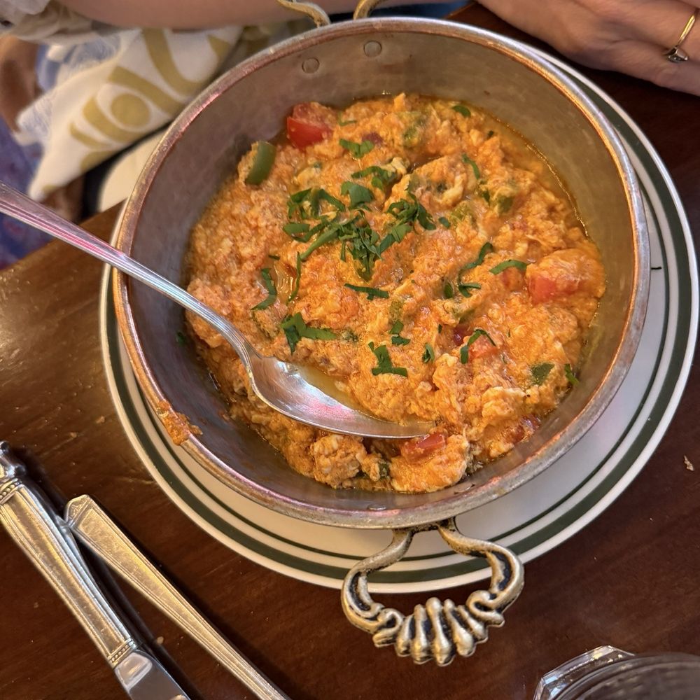 Antique Garage Soho - Shakshuka $20 pretty much just scrambled eggs - Mediterranean Near Me - New York, New York Antique Garage Soho - Shakshuka $20 pretty much just scrambled eggs - Mediterranean Near Me - New York, New York