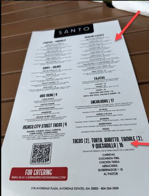 Menu photo 3 Santo Cantina & Cocina Avondale Estates, GA Menu photo 3 Santo Cantina & Cocina Avondale Estates, GA