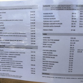 Smiley's Local Grinds - Menu - Hawaiian Near Me - Lihue, Hawaii Smiley's Local Grinds - Menu - Hawaiian Near Me - Lihue, Hawaii