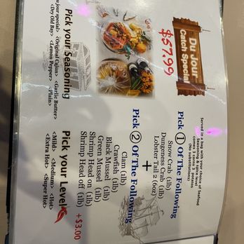 Crab Du Jour - Menu - Seafood Near Me - Roanoke, Virginia