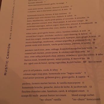 Rustic Canyon - Menu - Wine Bars Near Me - Santa Monica, California Rustic Canyon - Menu - Wine Bars Near Me - Santa Monica, California