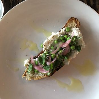 The Roosevelt - Crostini with ricotta, peas and mint - Southern Near Me - Richmond, Virginia The Roosevelt - Crostini with ricotta, peas and mint - Southern Near Me - Richmond, Virginia