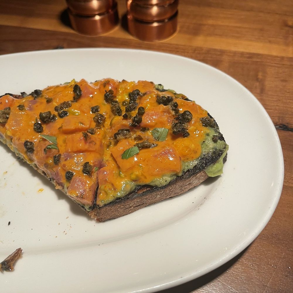 Corinne Austin - Spicy Tuna Bruschetta SO good and I typically don't like ahi tuna. - New American Near Me - Austin, Texas Corinne Austin - Spicy Tuna Bruschetta SO good and I typically don't like ahi tuna. - New American Near Me - Austin, Texas