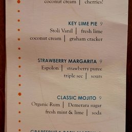 Cocktail Menu