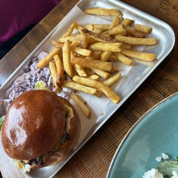 Bread Ahead Bakery | Wembley - Burger with slaw and fries - Bakeries Near Me - Wembley, XGL