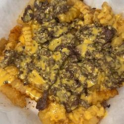 Steve D's Philly Cheesesteaks - Philly Fries ( Old Bay on the Fries, Chopped up Steak, Vadila Onions, American Cheese  or Cheese Whiz )