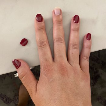 Luv Nails & Spa - Nail that popped off when putting on tights, taken 3 days after manicure. - Nail Salons Near Me - Costa Mesa, California
