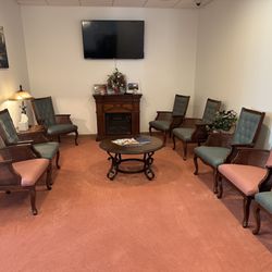 Blauvelt Funeral Home - Family room with TV that has a feed to the funeral service.