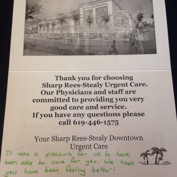 Sharp Rees-Stealy Downtown - Nice follow up card! - Medical Centers Near Me - San Diego, California