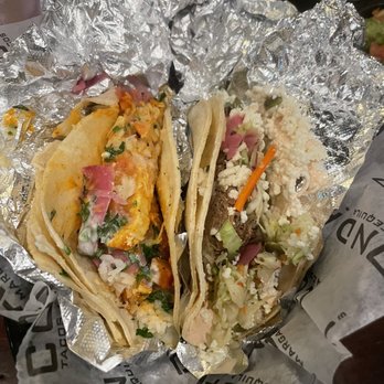Condado Tacos - Sriracha Butter Chicken taco, Braised Confused taco with gluten free shell - Tacos Near Me - Pittsburgh, Pennsylvania