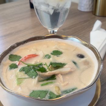 Thai Divine - 25. Tom Kha coconut milk soup with chicken - Thai Near Me - Anderson, Indiana Thai Divine - 25. Tom Kha coconut milk soup with chicken - Thai Near Me - Anderson, Indiana