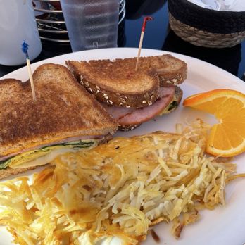 Big Sur Restaurant - Breakfast sandwich it had ham egg with spinach and cheddar cheese. - Seafood Near Me - San Simeon, California