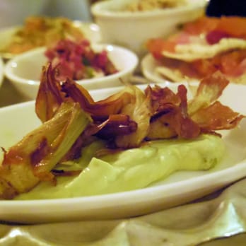 Balthazar's Keuken - Fried artichoke on avocado mousse - Mediterranean Near Me - Amsterdam, New Hampshire