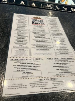 Menu photo 6 Kings Tavern Coatesville, PA
