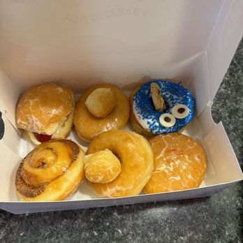 Donut worry - Strawberries and Cream, glazed, Cookie Monster, cinnamon roll, strawberry filled - Donuts Near Me - Peachtree City, Georgia
