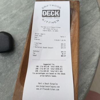 Driftwood Kitchen - Check - Seafood Near Me - Laguna Beach, California