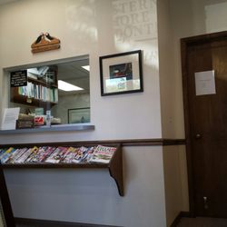 Eastern Shore Endodontics - The waiting room, with their logo shadow cast on the wall.