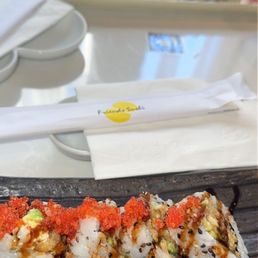 Red Spider and Dragon Maki across the table. Red Spider and Dragon Maki across the table.