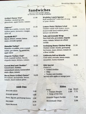 Menu photo 2 The Songbird Cafe Ann Arbor, MI Menu photo 2 The Songbird Cafe Ann Arbor, MI