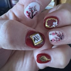 Moon Nails - Lunar New Year nail art by Diane