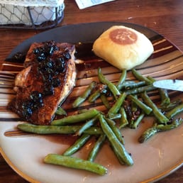 Salmon with blueberry reduction