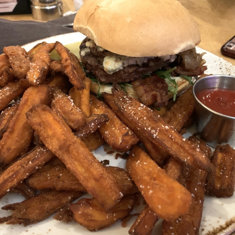Bleu Cheese Burger & Sweet Potato Fries Bleu Cheese Burger & Sweet Potato Fries