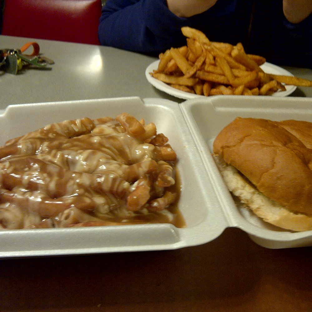 Cheeseburger and poutine. Yum. Cheeseburger and poutine. Yum.