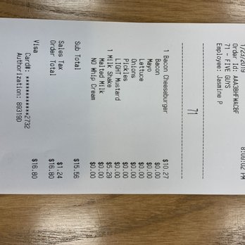 Five Guys - One burger and shake= $16.80 - Burgers Near Me - Fresno, California Five Guys - One burger and shake= $16.80 - Burgers Near Me - Fresno, California