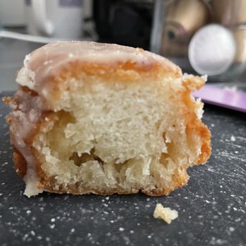 The Salty Donut - Cross section of Brown Butter & Salt Donut. Notice tight, bread-like texture at the top and soaked, greasy bottom. - Coffee & Tea Near Me - Washington, DC, District of Columbia The Salty Donut - Cross section of Brown Butter & Salt Donut. Notice tight, bread-like texture at the top and soaked, greasy bottom. - Coffee & Tea Near Me - Washington, DC, District of Columbia