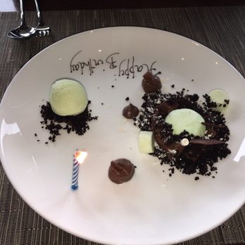 Canoe - Flourless chocolate cake and English mint dessert - Canadian (New) Near Me - Toronto, Ontario Canoe - Flourless chocolate cake and English mint dessert - Canadian (New) Near Me - Toronto, Ontario