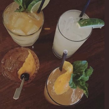 Riviera Bar - Mai Tai, Moscow Mule, Ginger Pimms & Old Fashioned (clockwise) - Wine Bars Near Me - Santa Barbara, California