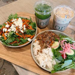 Flor - Roasted sweet carrot salad and beef ragu bowl