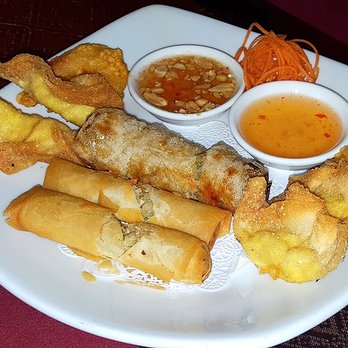Sala Thai Restaurant - Sala Thai Sampler, $10.50. Everything was good but I didn't care for the crab delight wonton which has a curry taste. - Thai Near Me - Jacksonville, Florida Sala Thai Restaurant - Sala Thai Sampler, $10.50. Everything was good but I didn't care for the crab delight wonton which has a curry taste. - Thai Near Me - Jacksonville, Florida