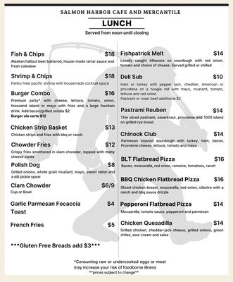 Menu photo 1 Salmon Harbor Cafe Winchester Bay, OR