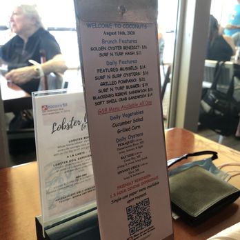 Coconuts - Daily oyster menu - Seafood Near Me - Fort Lauderdale, Florida