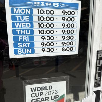 Big 5 Sporting Goods - Store hours - Sporting Goods Near Me - Fresno, California Big 5 Sporting Goods - Store hours - Sporting Goods Near Me - Fresno, California