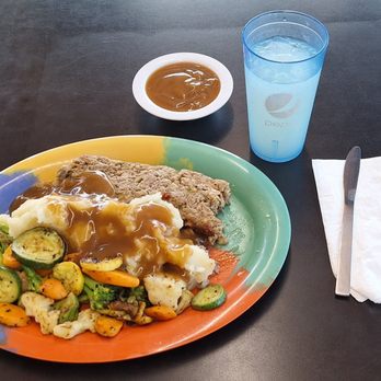 Newport Cafe - This is the meat loaf with mashed potatoes, and there is the side of gravy for my "dry" meat loaf that was disproportionately priced at $2! - Burgers Near Me - Newport, Oregon Newport Cafe - This is the meat loaf with mashed potatoes, and there is the side of gravy for my "dry" meat loaf that was disproportionately priced at $2! - Burgers Near Me - Newport, Oregon