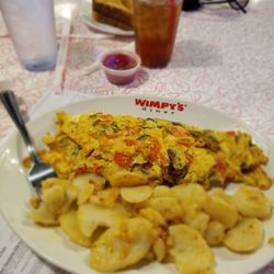 Wimpy's Diner - Adult size vegetarian omlette.