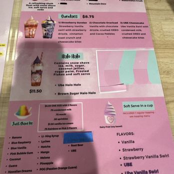 Kawaii Ice Wave - Menu - Ice Cream & Frozen Yogurt Near Me - Aiea, Hawaii