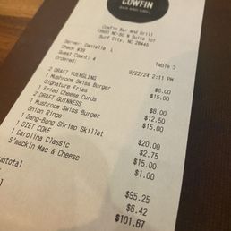 Not bad for 4 people WITH BEER! Not bad for 4 people WITH BEER!