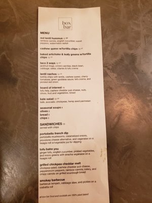 Menu photo 2 Box Bar Seattle, WA Menu photo 2 Box Bar Seattle, WA