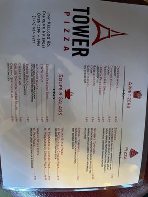 Menu photo 2 Tower Pizza Pahrump, NV Menu photo 2 Tower Pizza Pahrump, NV