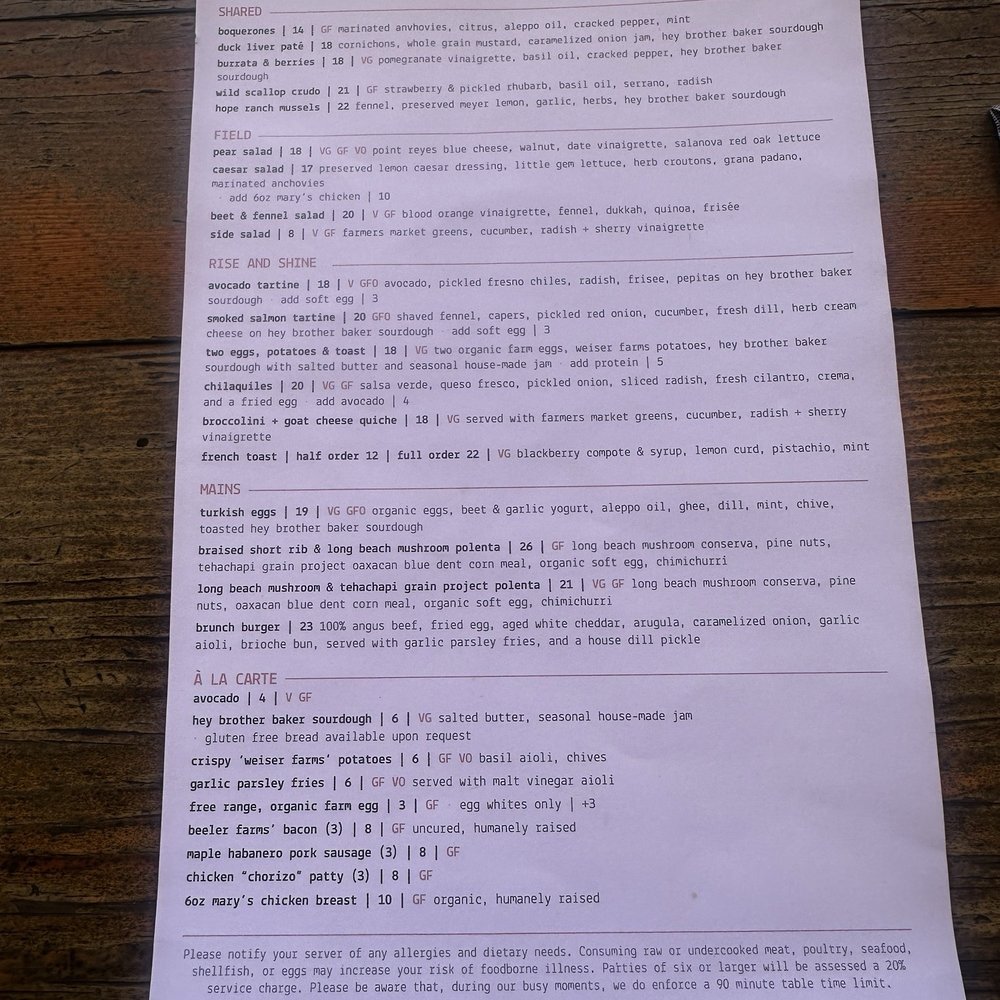 Alder & Sage - Breakfast & Brunch Near Me - Long Beach, California