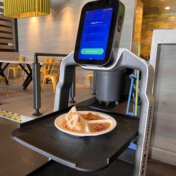 Food Terminal - Robot bringing out the Curry Chicken Roti Plate - Malaysian Near Me - Chamblee, Georgia