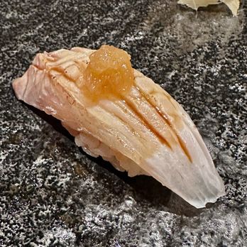 Bar Sawa - Kurodai nigiri. Light aburi w apple onion plum sauce. - Sushi Bars Near Me - Los Angeles, California Bar Sawa - Kurodai nigiri. Light aburi w apple onion plum sauce. - Sushi Bars Near Me - Los Angeles, California