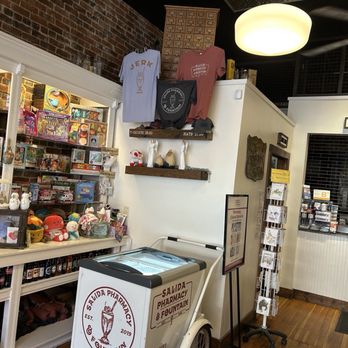 Salida Pharmacy & Fountain - View of wall and pharmacy in back right - Ice Cream & Frozen Yogurt Near Me - Salida, Colorado Salida Pharmacy & Fountain - View of wall and pharmacy in back right - Ice Cream & Frozen Yogurt Near Me - Salida, Colorado